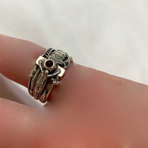 JAMES AVERY MARTIN LUTHER /CRUCIFIX W GARNET RING